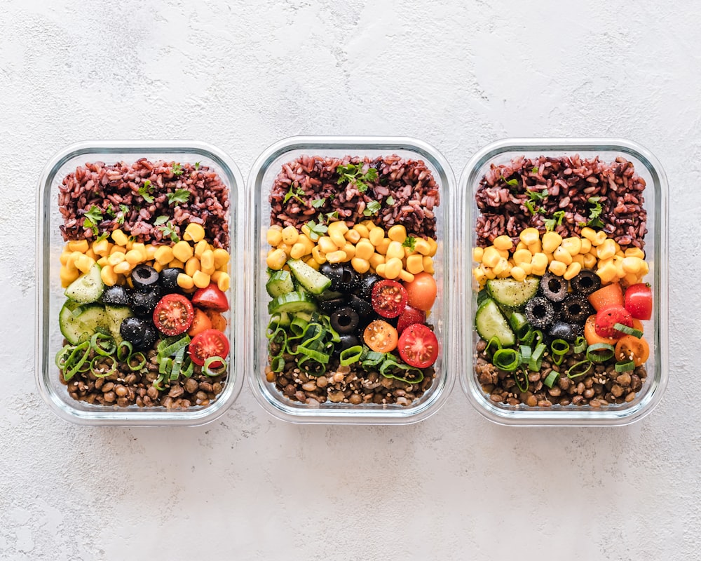 Professional low calorie meal preparation with fresh vegetables and lean proteins